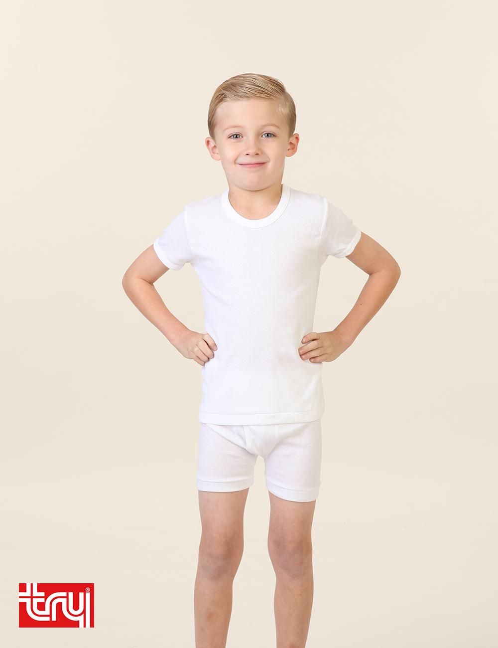 طقم نصف كم مع شورت ولادي